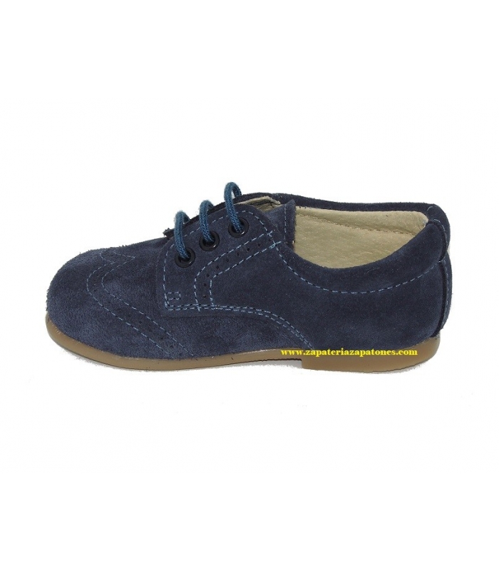 Zapato blucher serraje azul