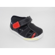 Sandalia piel lavable azul marino-rojo