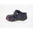 Sandalia piel lavable azul marino-rojo