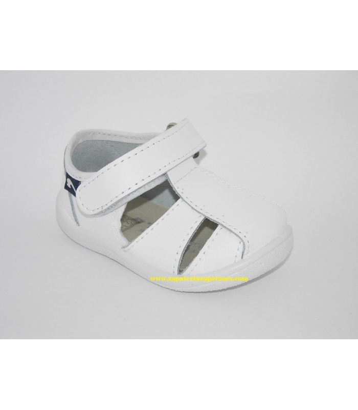 Sandalia piel lavable blanca