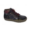 Bota piel azul marino-burdeos