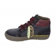 Bota piel azul marino-burdeos