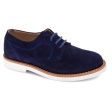 Zapato con cordones serraje azul marino