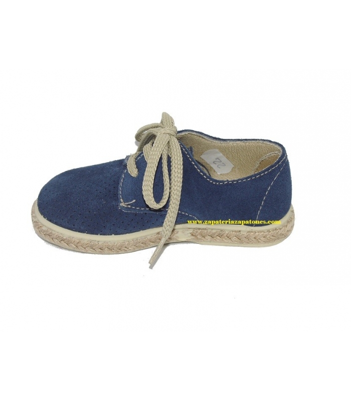 Blucher serraje jeans picado con cordones