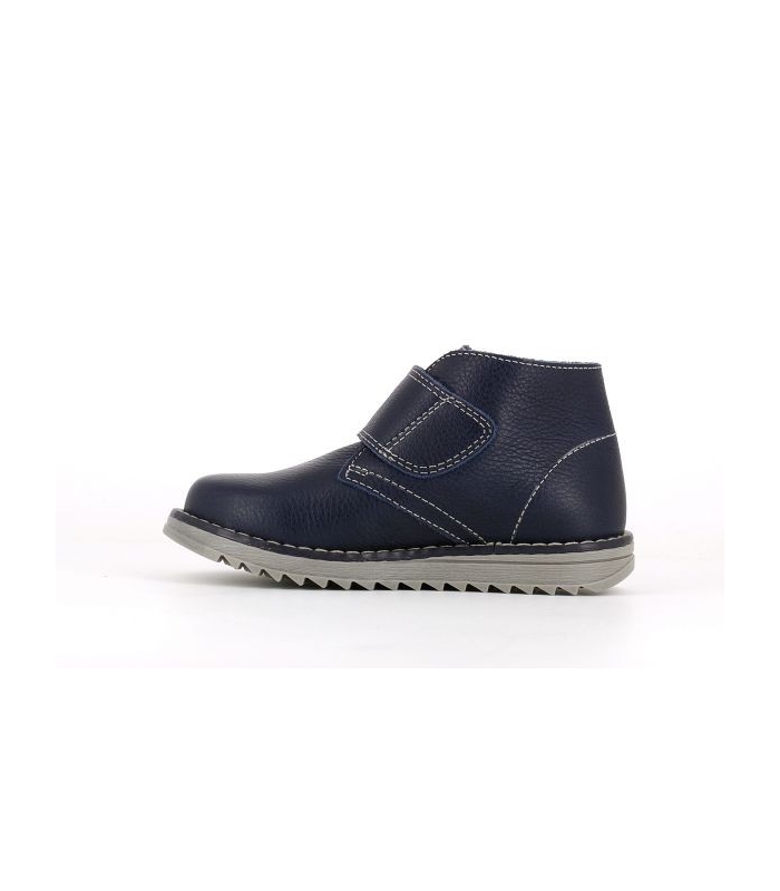 Bota piel azul marino velcro