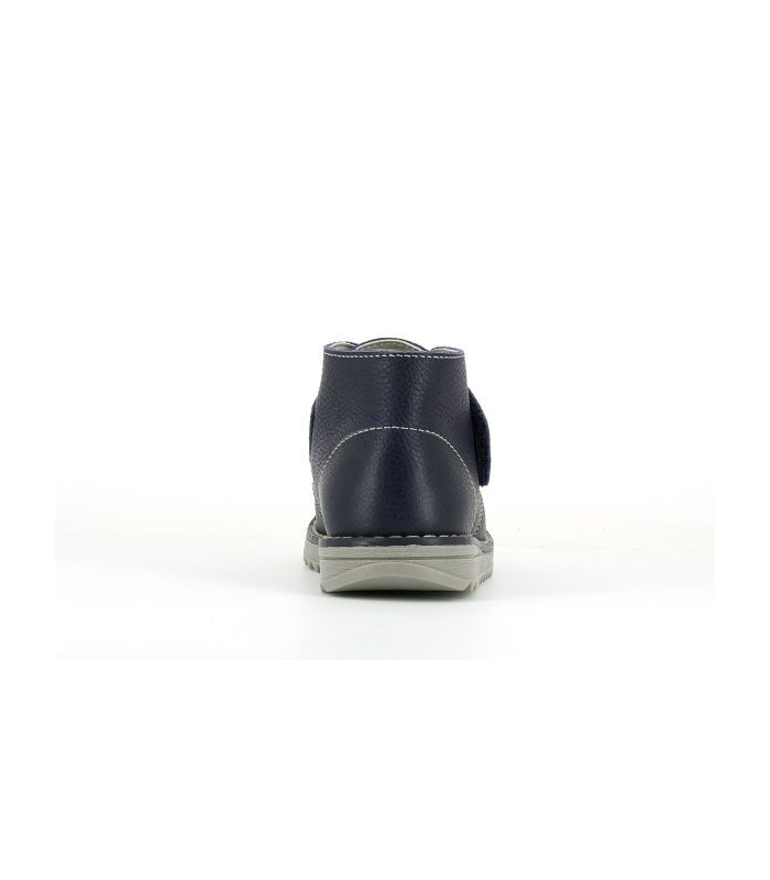 Bota piel azul marino velcro