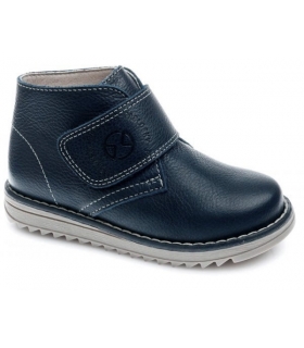 Bota piel azul marino velcro