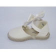 Esparteña piqué beige con lazo