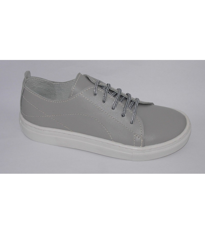 Zapato deportivo piel gris 