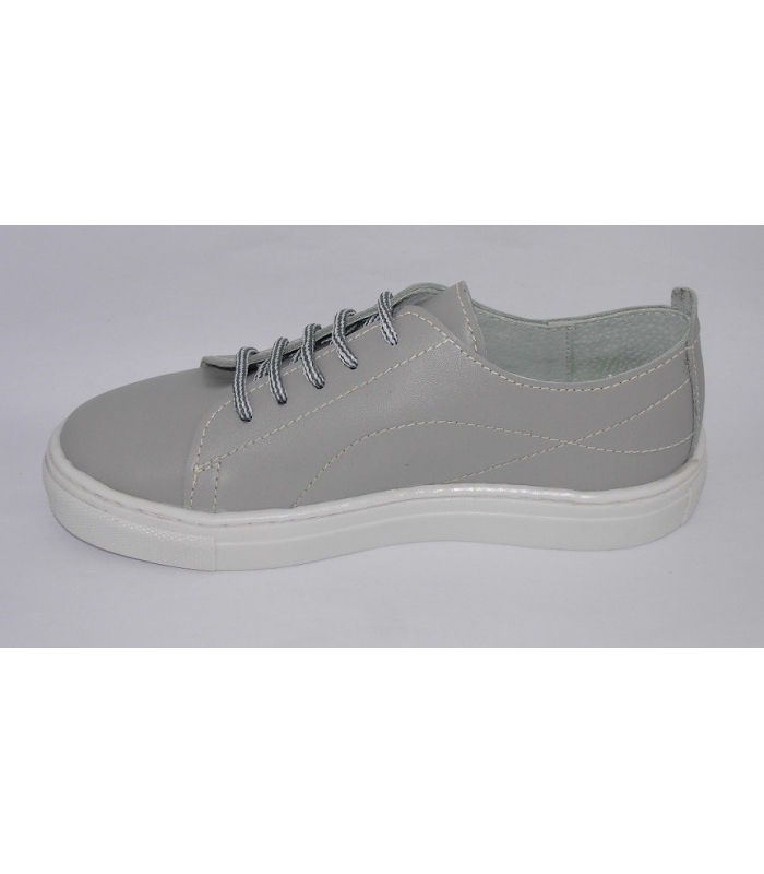 Zapato deportivo piel gris 