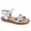 Sandalia piel blanca combinada
