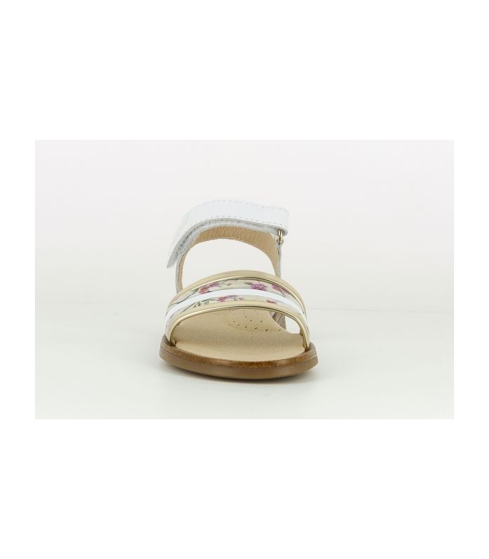 Sandalia piel blanca combinada