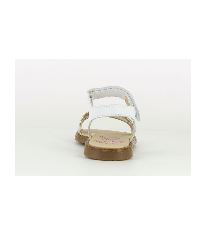 Sandalia piel blanca combinada