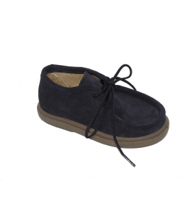 Zapato mocasín serraje azul marino