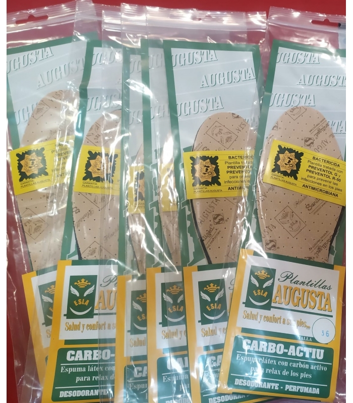 Plantillas Augusta espuma antibacterias y carbón activado gofrado