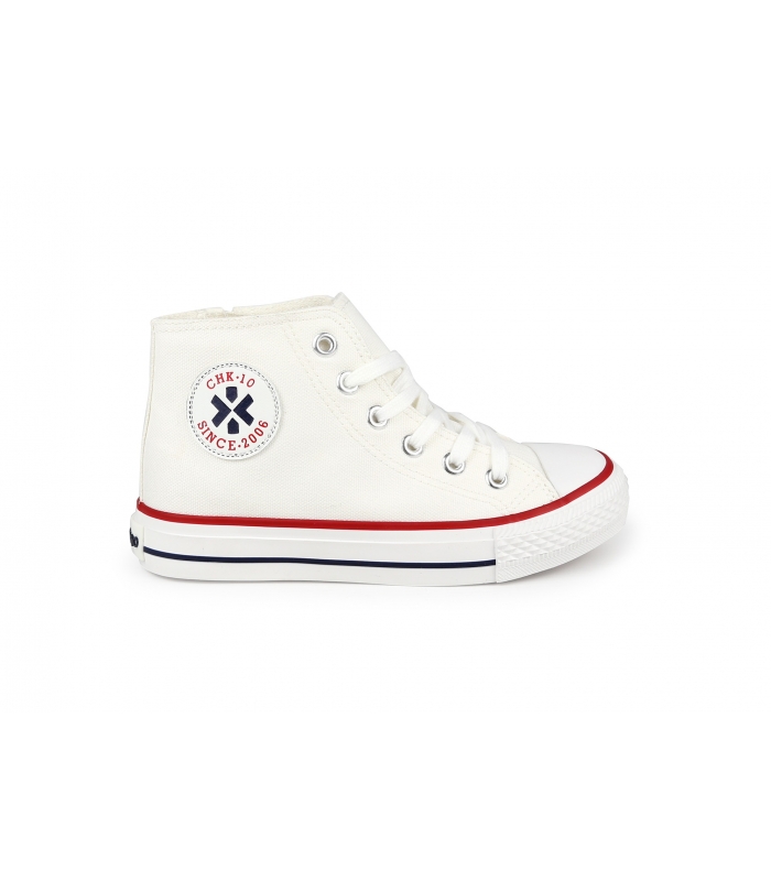Zapatilla de lona bota blanca Chika10
