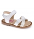 Sandalia piel blanco-plata