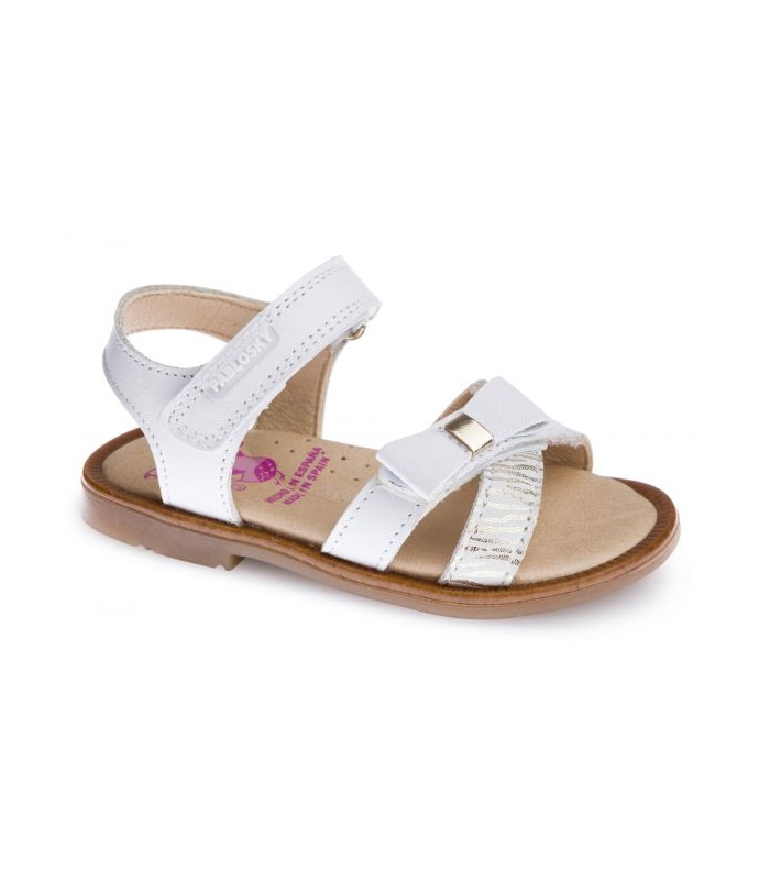 Sandalia piel blanco-plata