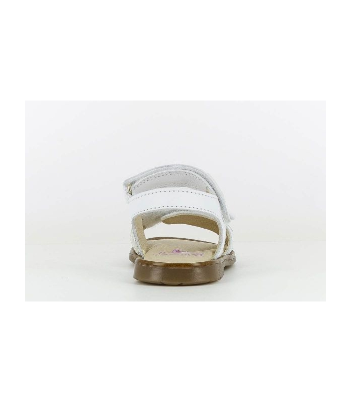 Sandalia piel blanco-plata