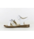 Sandalia piel blanco-plata