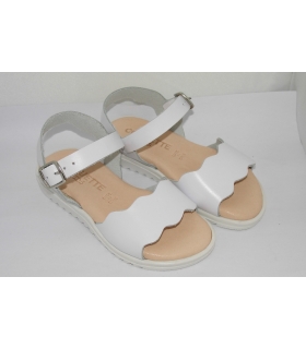 Sandalia ondas piel blanco