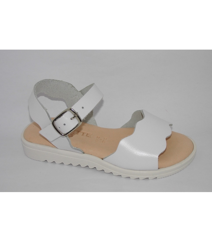 Sandalia ondas piel blanco
