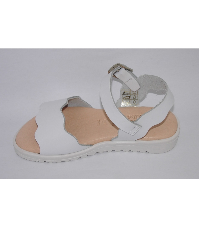 Sandalia ondas piel blanco