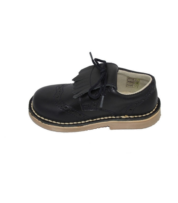 Zapato blucher piel azul marino ATXA
