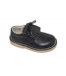 Zapato blucher piel azul marino ATXA