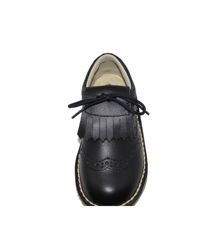 Zapato blucher piel azul marino ATXA