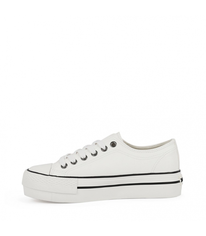 Zapatilla polipiel blanca con plataforma Chika10