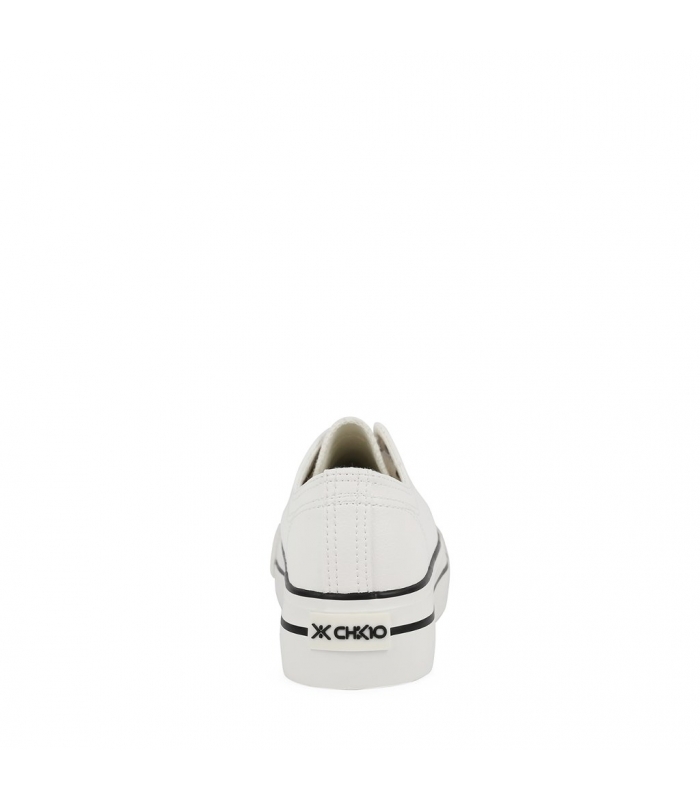 Zapatilla polipiel blanca con plataforma Chika10