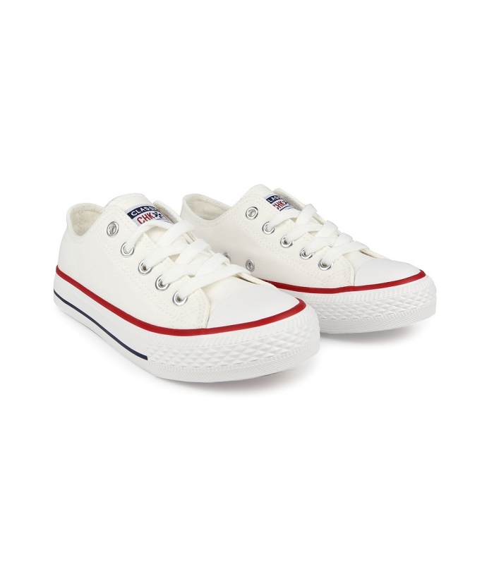 Zapatilla de lona blanca Chika10