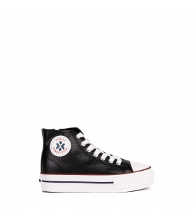 Bota polipiel negra plataforma Chika10