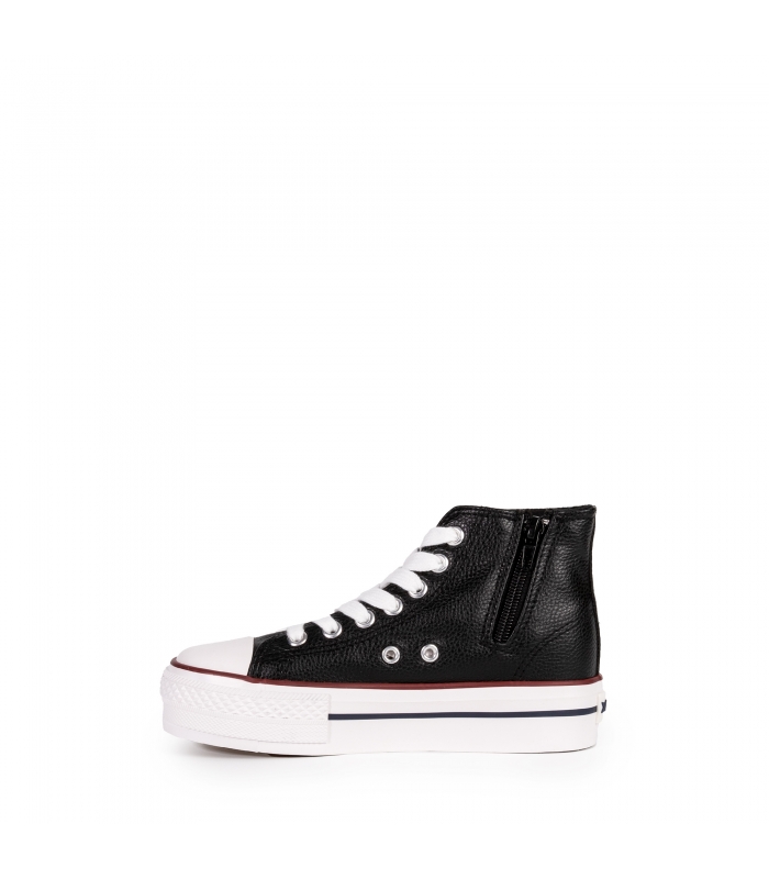 Bota polipiel negra plataforma Chika10