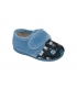 Zapatilla de casa azul animal