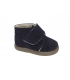 Bota serraje azul marino con pelo interior velcro