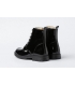 Bota militar charol negro cordones