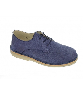 Zapato lino marino con cordones Atxa