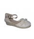 Esparteña topos beige flor encaje