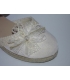 Esparteña topos beige flor encaje