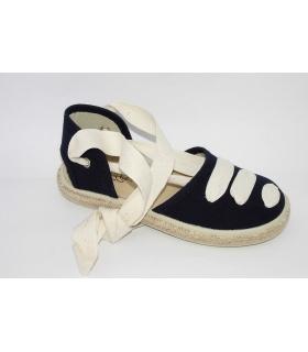 Esparteña piqué marino cordón beig