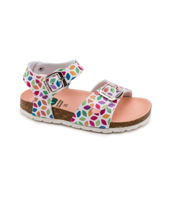 Sandalia bio flores multi Pablosky