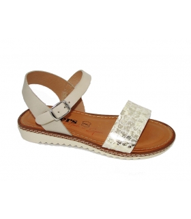 Sandalia piel arena-serpiente Wikers