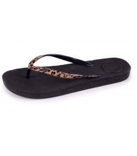 Chanclas negro-leopardo Isotoner