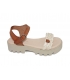 Sandalia combinada natural-cuero
