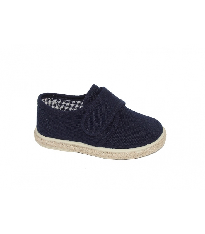 Lona pique azul marino con velcro