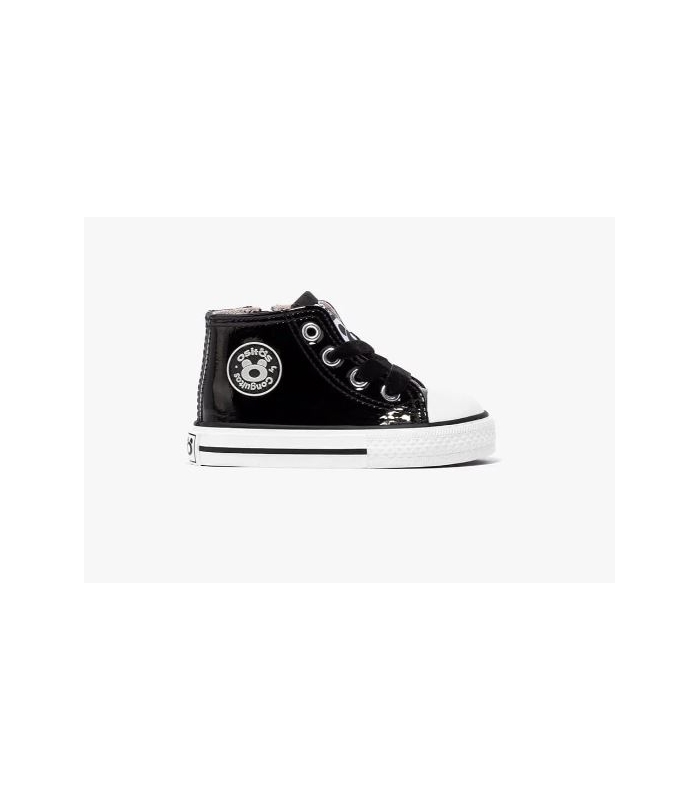 Zapatillas de bota charol negro Osito