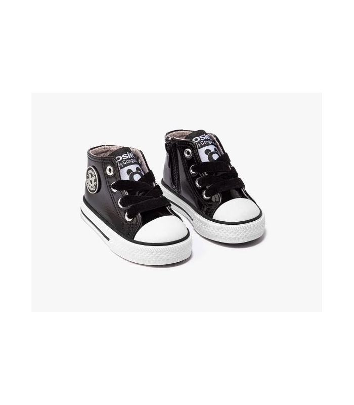 Zapatillas de bota charol negro Osito