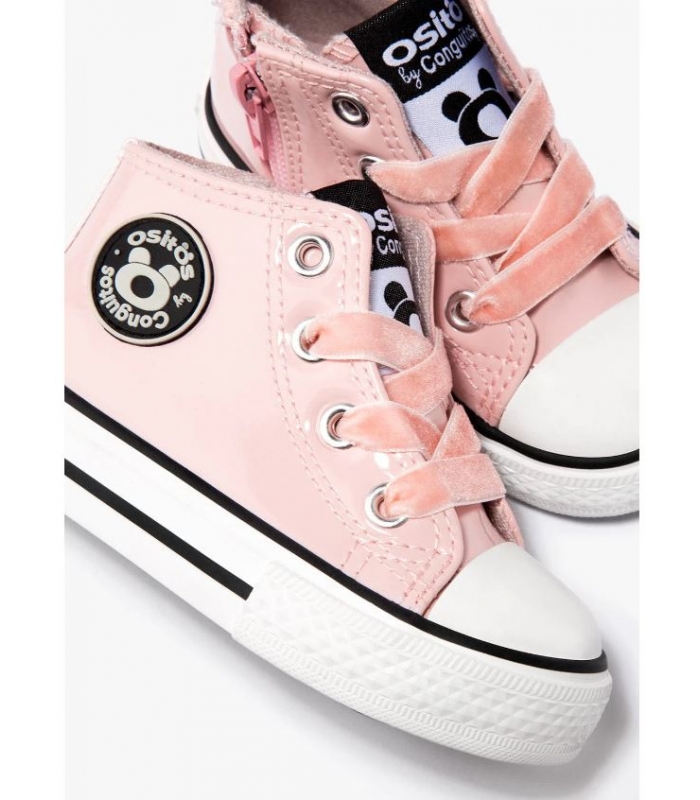 Zapatillas de bota charol rosa Osito